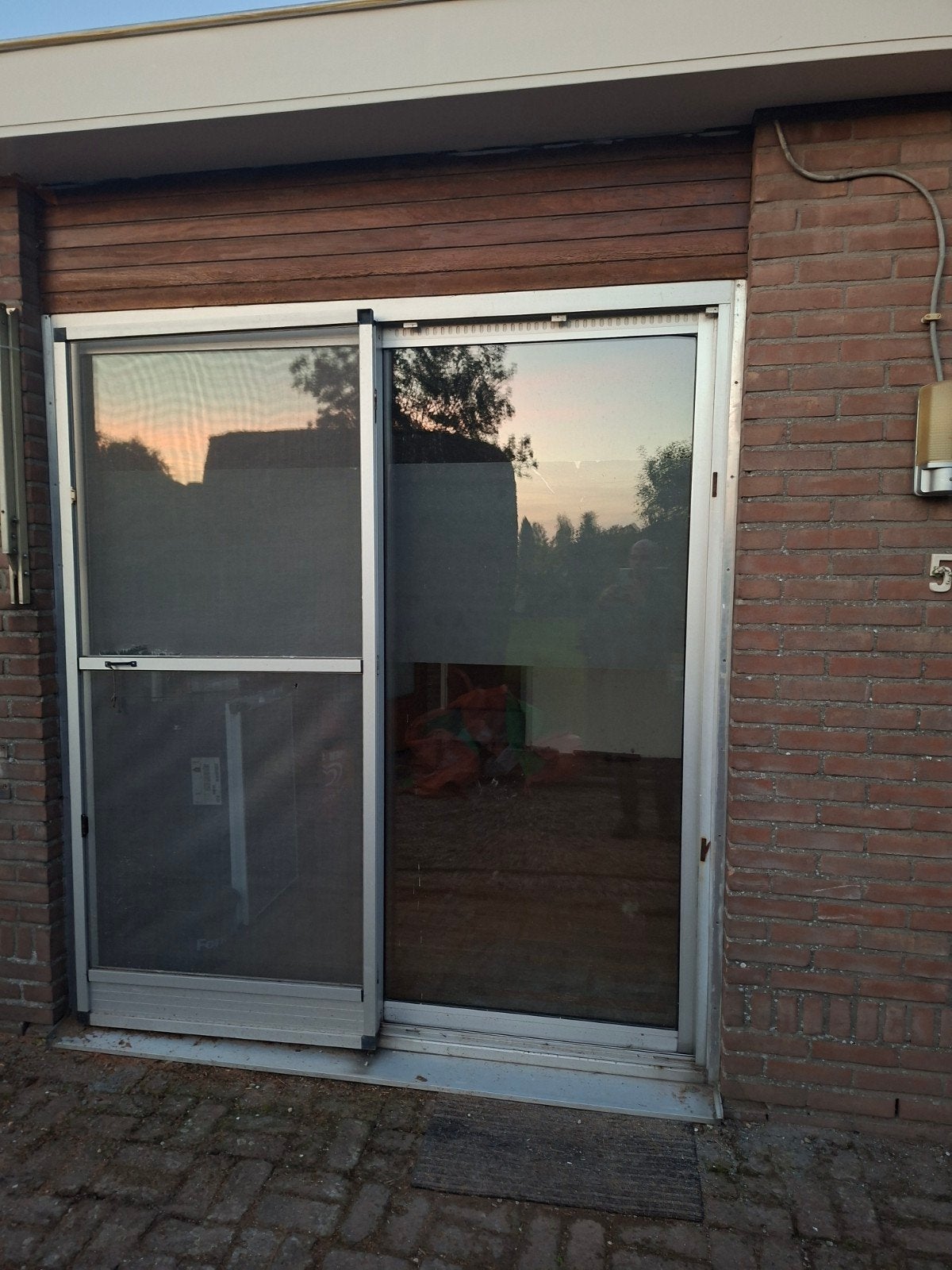 Aluminium schuifpui met dubbel glas, Doe-het-zelf en Verbouw, Ophalen, Gebruikt, Aluminium, 150 tot 225 cm