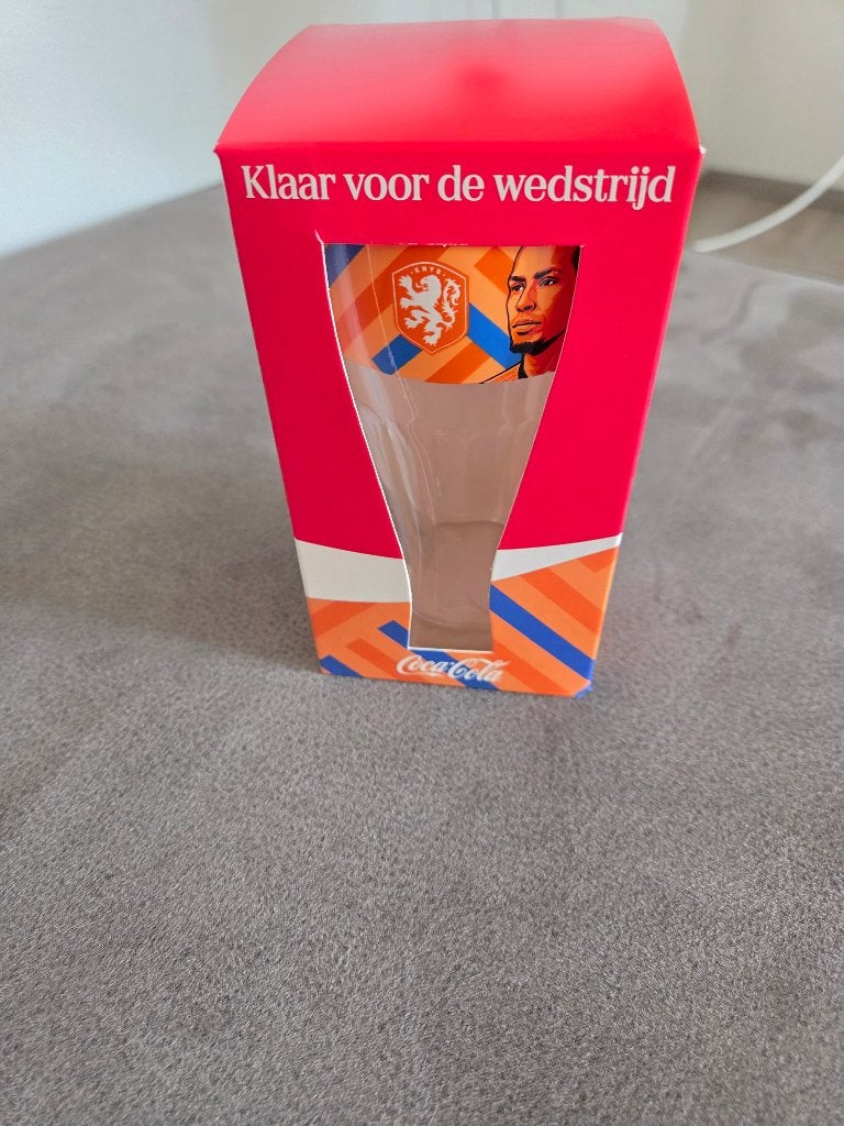 Coca cola glazen wk Virgil van Dijk, Verzamelen, Ophalen of Verzenden, Nieuw, Frisdrankglas