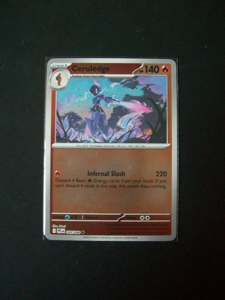 3312. Nieuwe Pokemon Kaart CERULEDGE Holofoil HP 140 020/094, Verzenden, Nieuw, Losse kaart, Foil