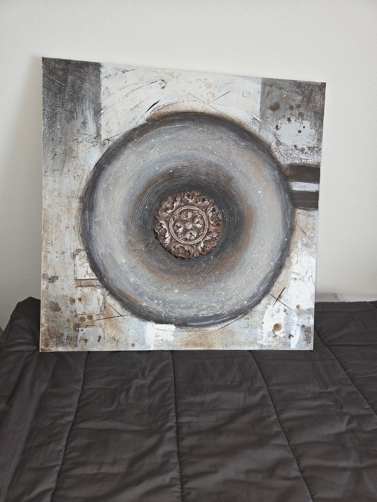 Modern abstract schilderij met 3D-detail, Ophalen