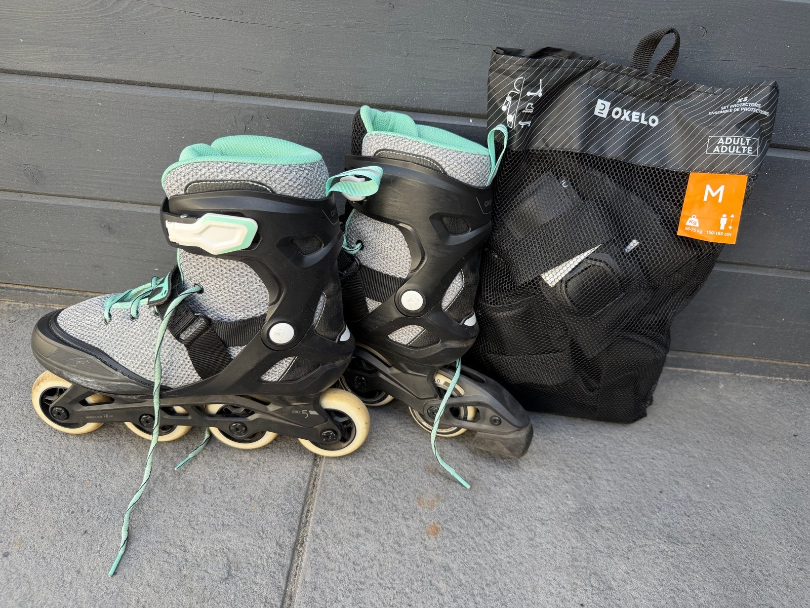 Skeelers Oxelo Fit 100 Dames, Maat 40 met nieuwe bescherming, Overige merken, Gebruikt, Ophalen of Verzenden, Inline skates 4 wielen