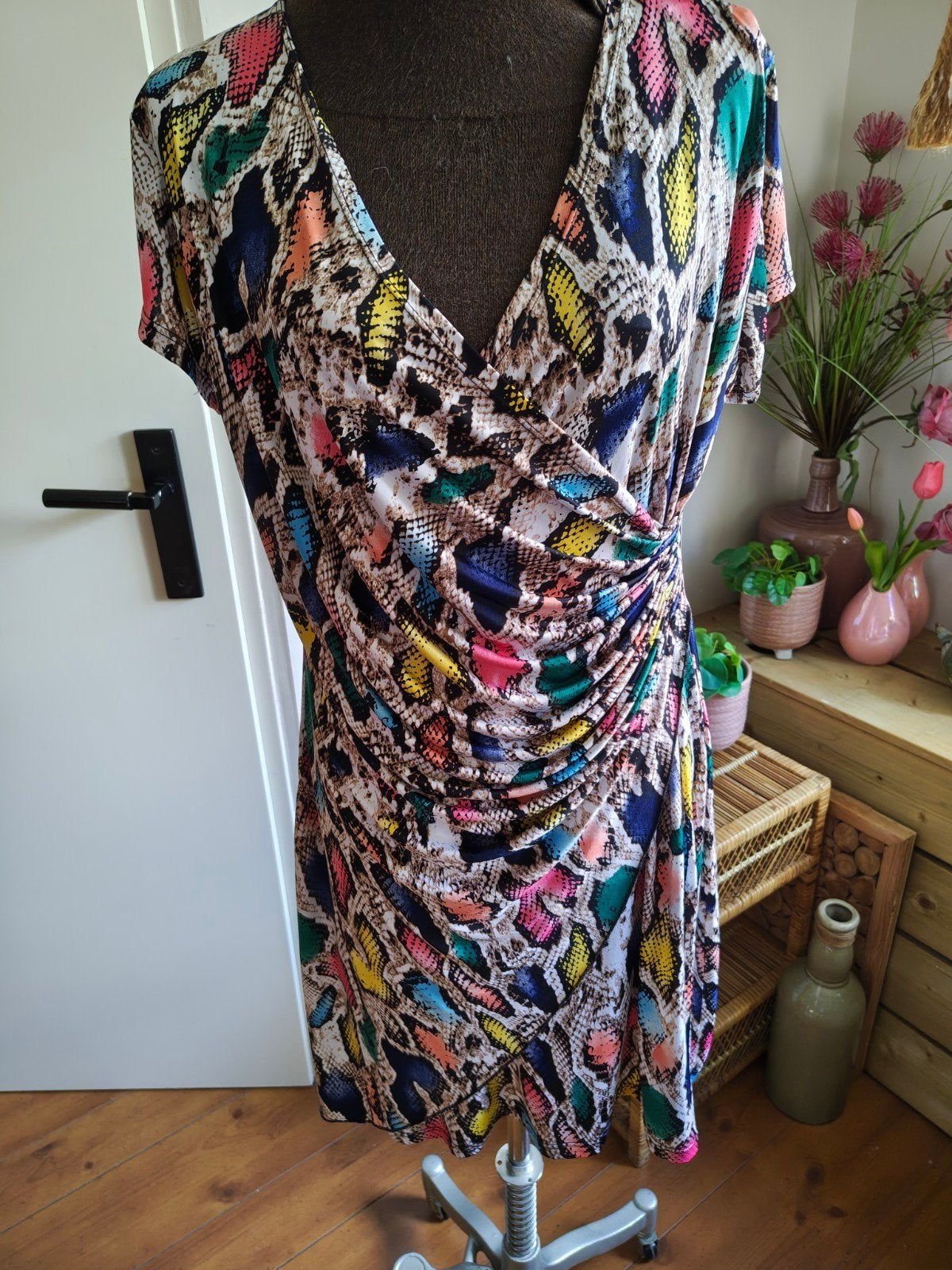 jurk maat m 38 40 42 kreukvrij stretch, Kleding | Dames, Jurken, Maat 38/40 (M), Meerkleurig, Ophalen of Verzenden, Zo goed als nieuw