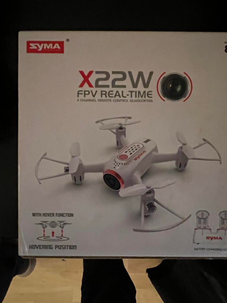 Syma X22W FPV Real-Time Drone met Hover Functie, Audio, Tv en Foto, Drones, Basiskwaliteit, Syma, Minder dan 100 meter, Zo goed als nieuw