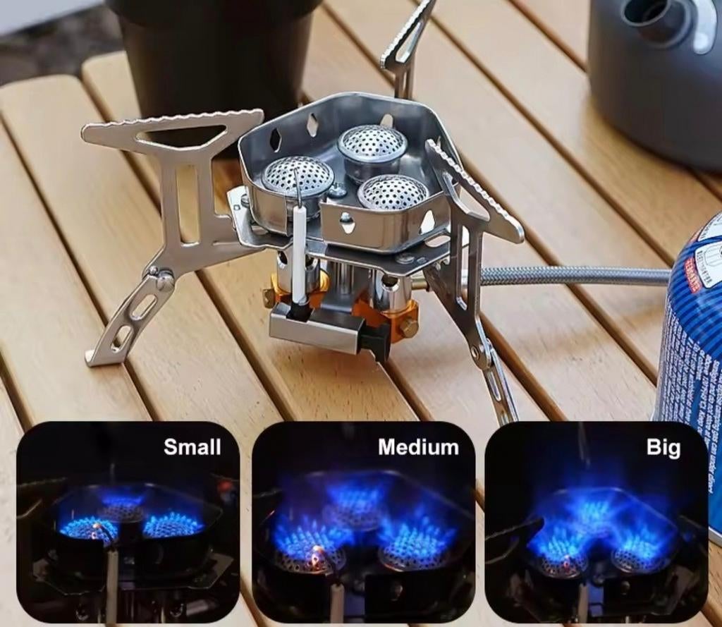 Compacte 3-pits Camping Gasbrander voor Outdoor, Ophalen of Verzenden, Nieuw