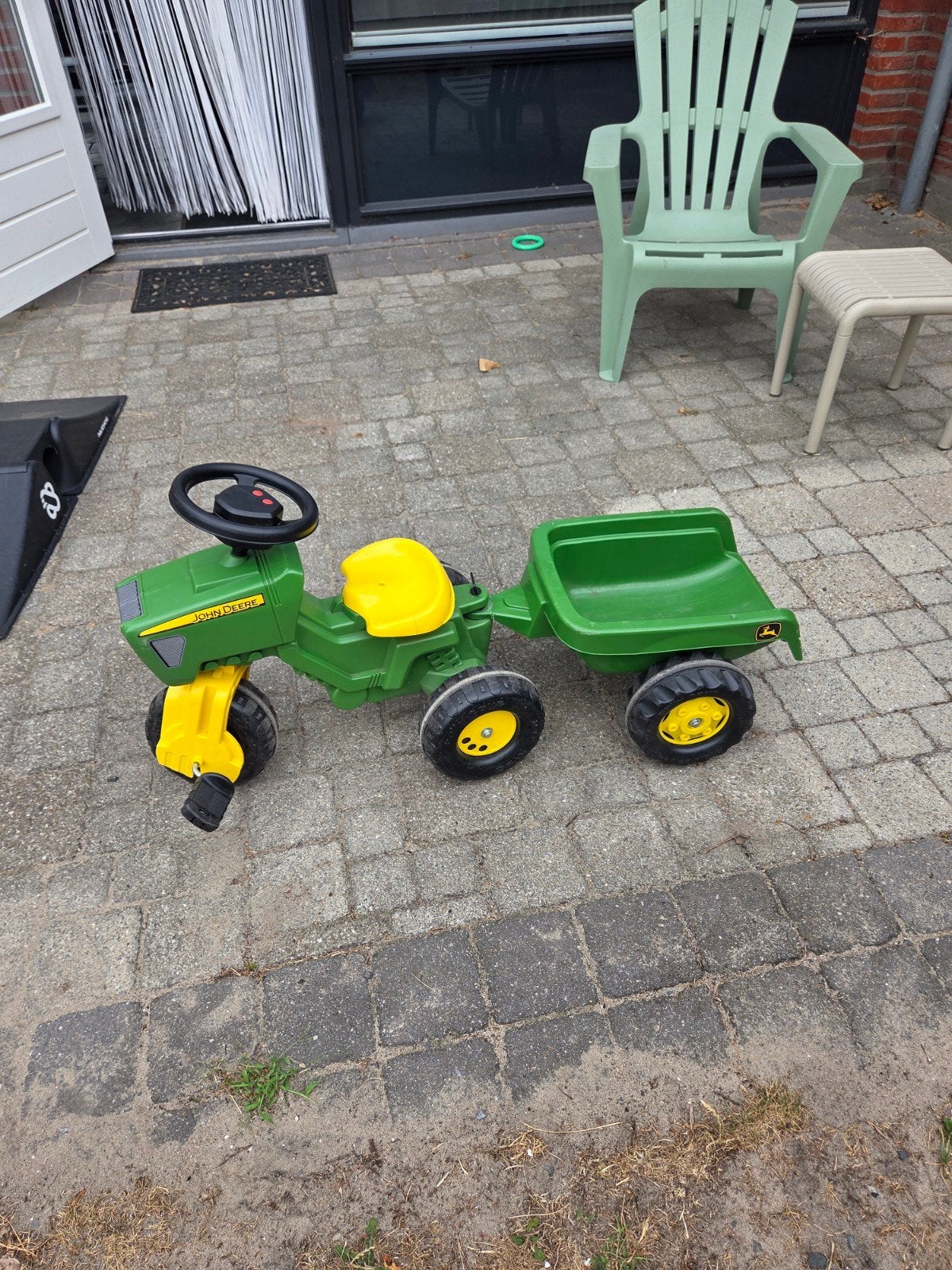Rollytoys John Deere traptractor met aanhanger, Kinderen en Baby's, Speelgoed | Buiten | Voertuigen en Loopfietsen, Ophalen, Gebruikt