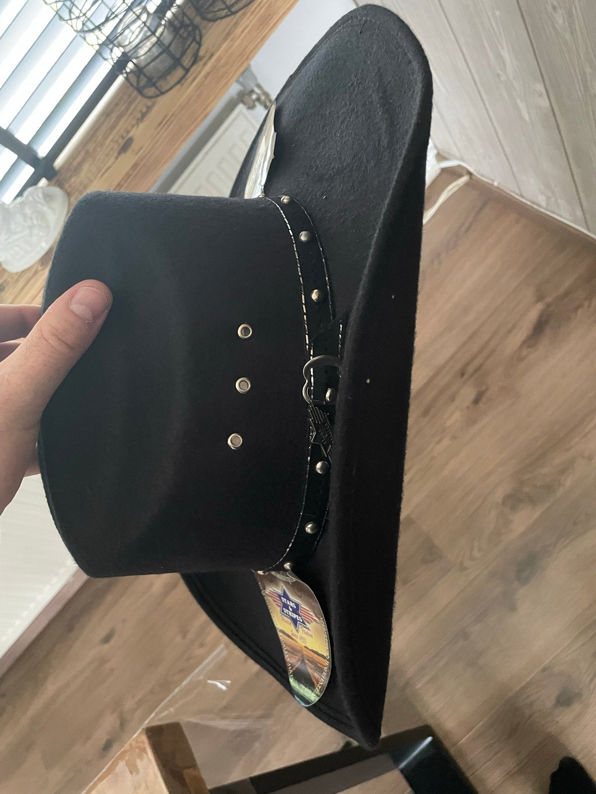 Stars & Stripes Tucson Black Western Hoed Maat 59 cowboyhoed, Kleding | Dames, Hoeden en Petten, Ophalen of Verzenden, Nieuw, 58 cm (L, 7¼ inch) of meer
