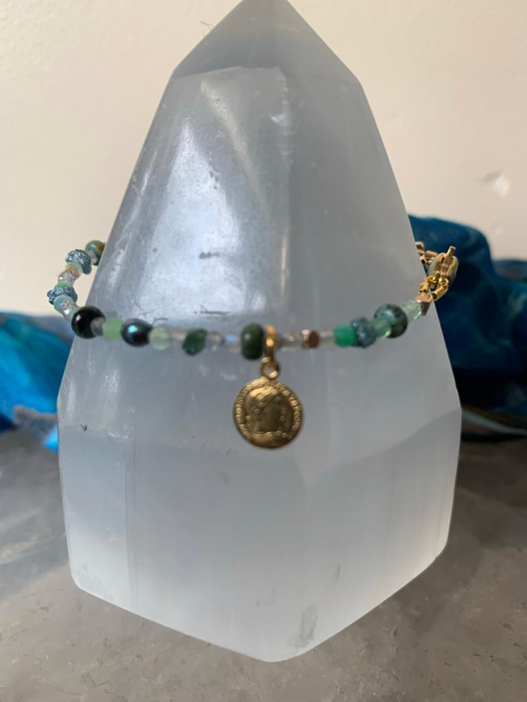 Smaragd diamant ruw zilver geluk welvaart succes magie SALE, Met bedels of kralen, Nieuw, Ophalen of Verzenden, Groen