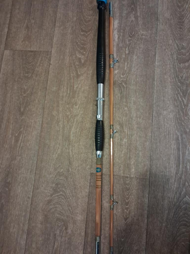 Vintage Bamboe Vishengel - ODA, Ophalen of Verzenden, Gebruikt, Werphengel