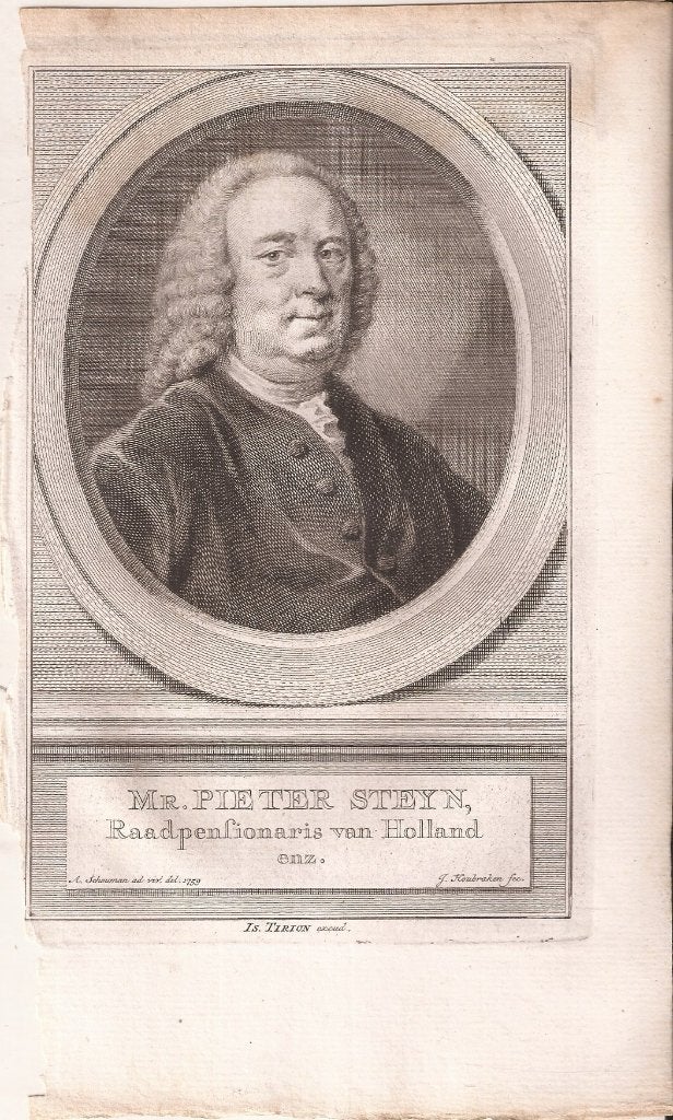 Portret Mr. Pieter Steyn. Raadpensionaris Kopergravure