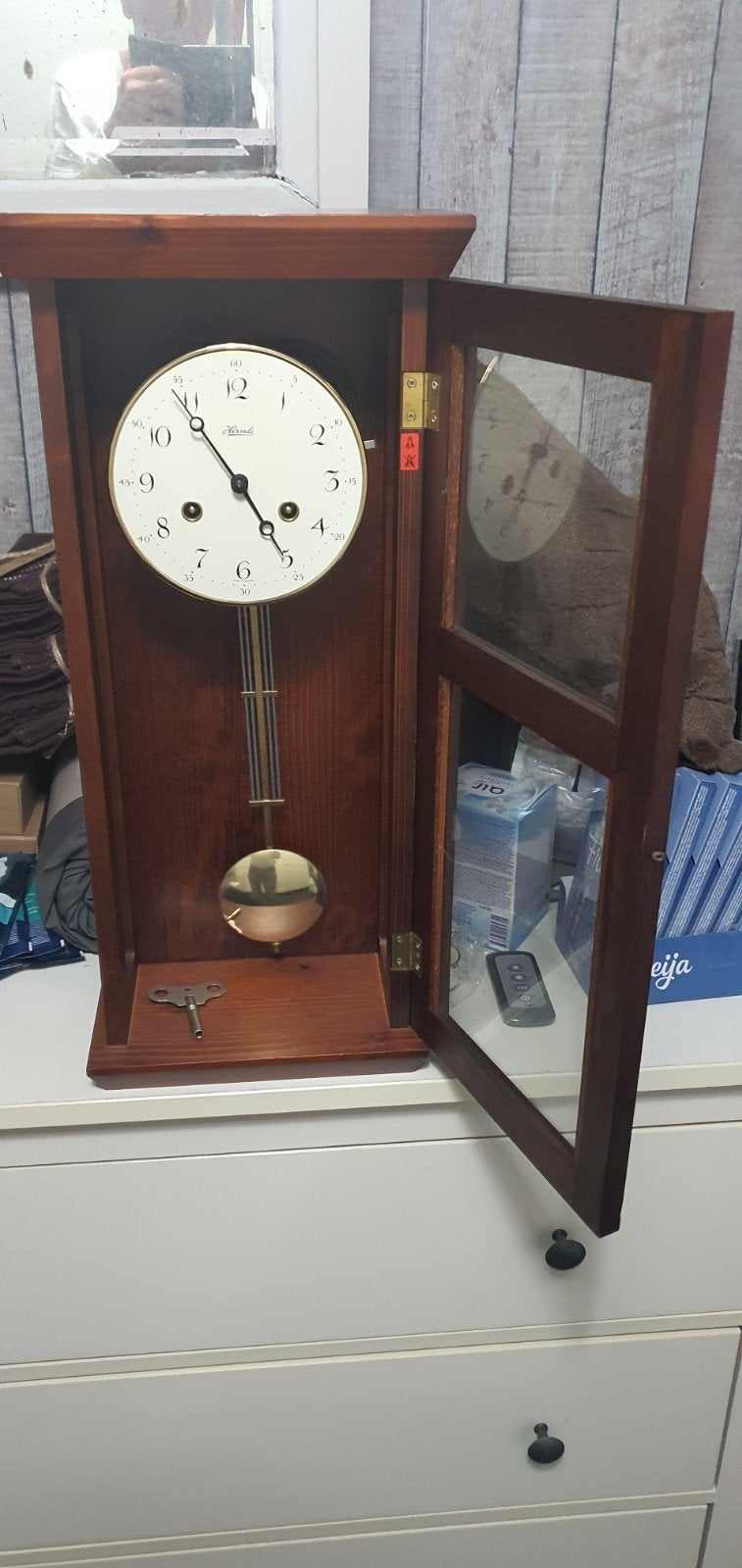 mooie staand of hang klok met hemle uurwerk, Ophalen of Verzenden