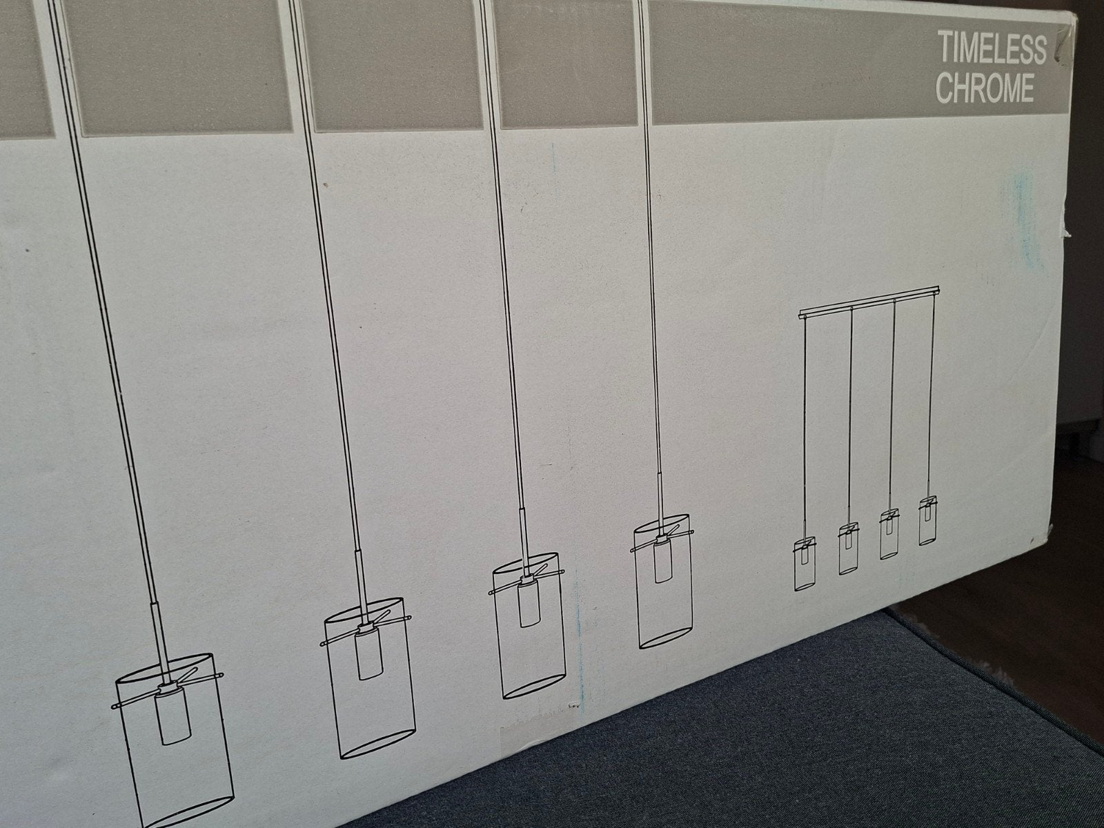 VANDEHEG Hanglamp Chroom 4x voor Eettafel/Kookeiland Nieuw, Ophalen