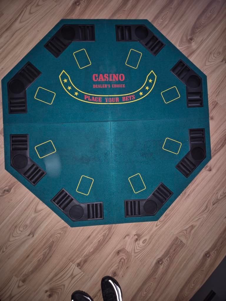Casino pokertafelmat - Dealer's Choice, Vijf spelers of meer, Ophalen of Verzenden, Gebruikt, Merkloos