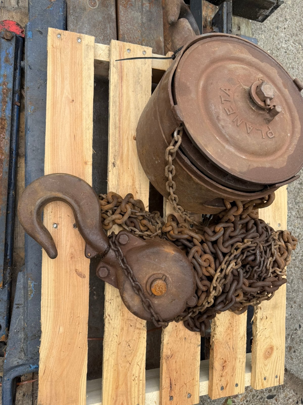 Vintage Planeta LS Kettingtakel - 8 Ton Hefvermogen, Ophalen, Gebruikt, Handmatig
