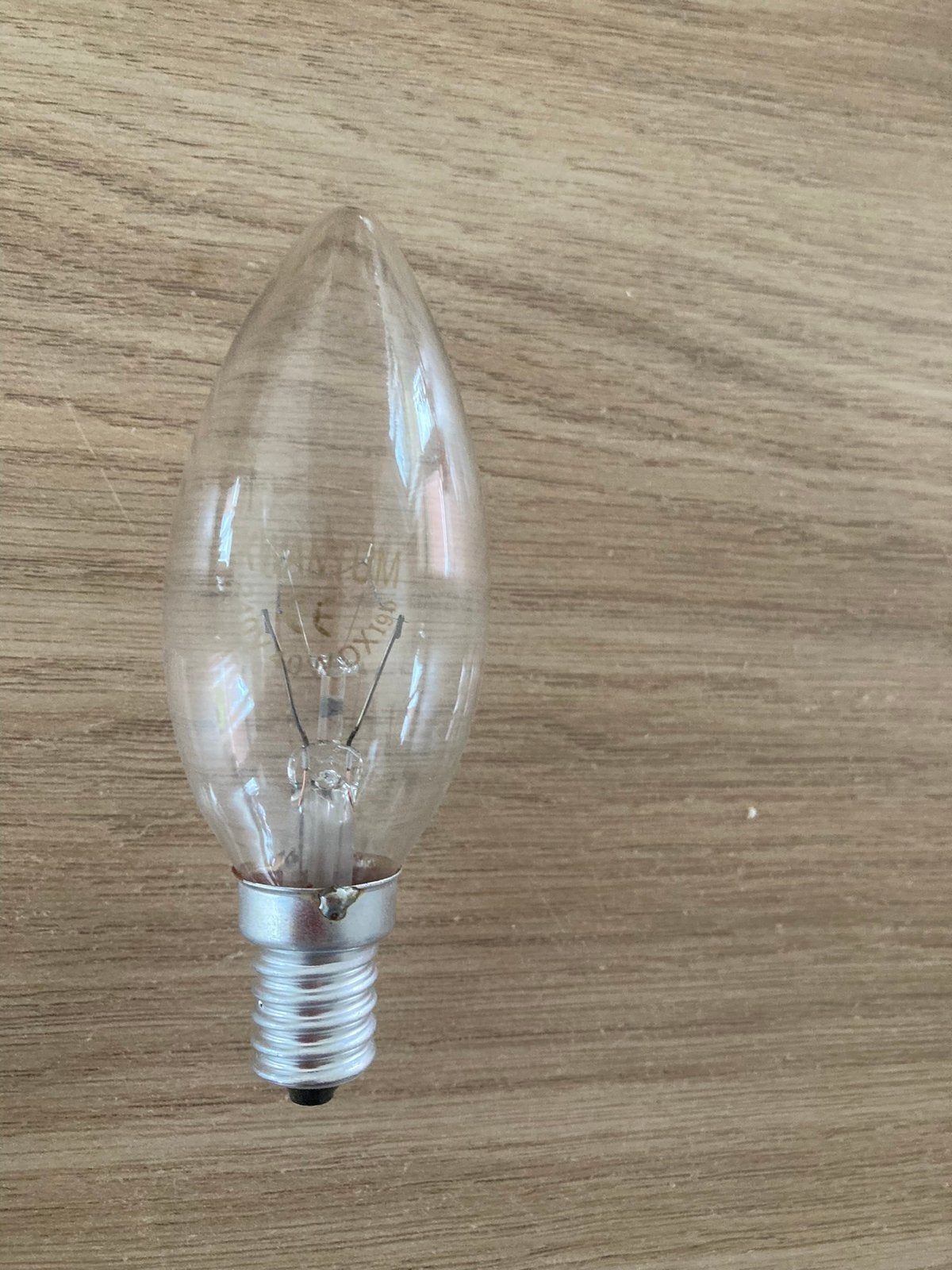 Los peertje, smalle fitting, 40w / 240v, Huis en Inrichting, Ophalen of Verzenden, Zo goed als nieuw, E14 (klein), Gloeilamp