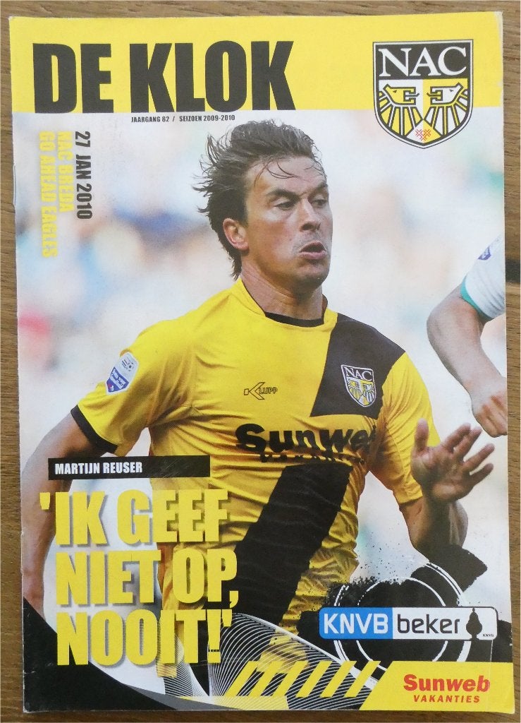 programma NAC Breda - Go Ahead Eagles KNVB Beker 27-01-2010, Verzenden, Zo goed als nieuw, NAC Breda, Boek of Tijdschrift