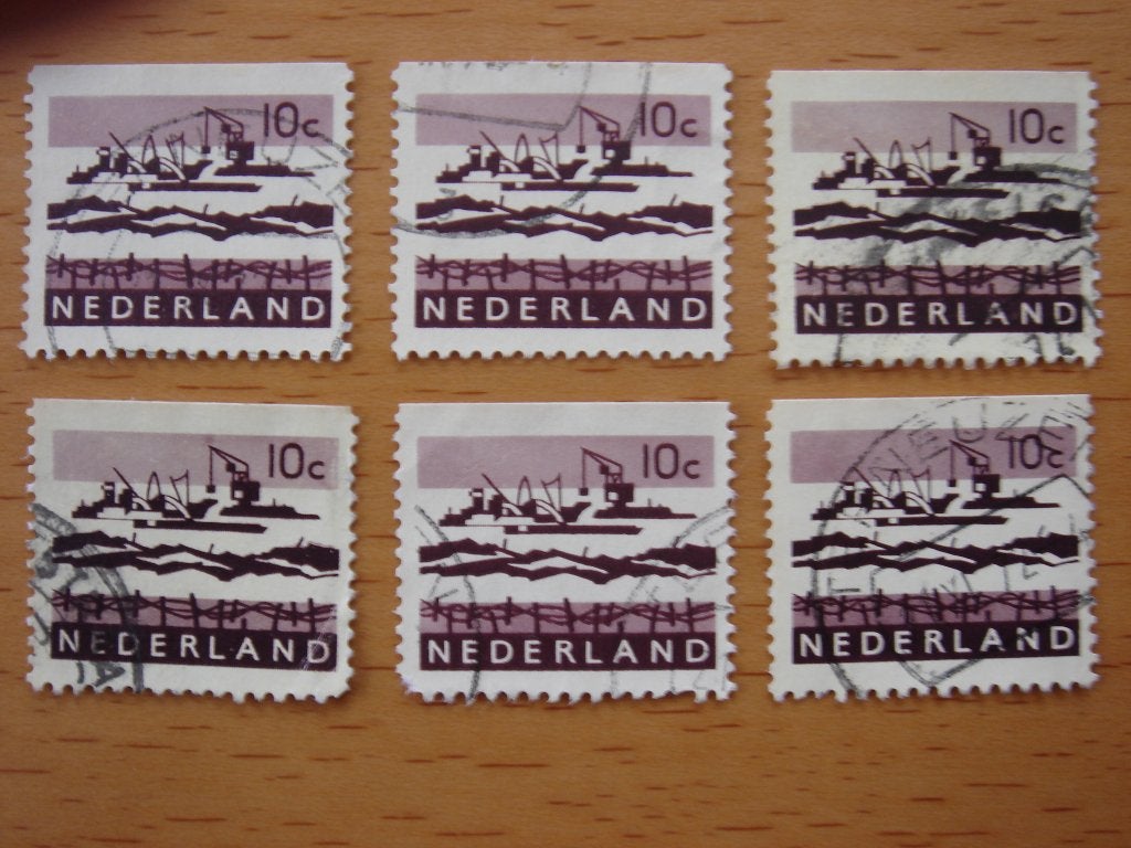 Landschappen 6x NVPH 794G  Gestempeld, Ophalen of Verzenden, Na 1940, Gestempeld