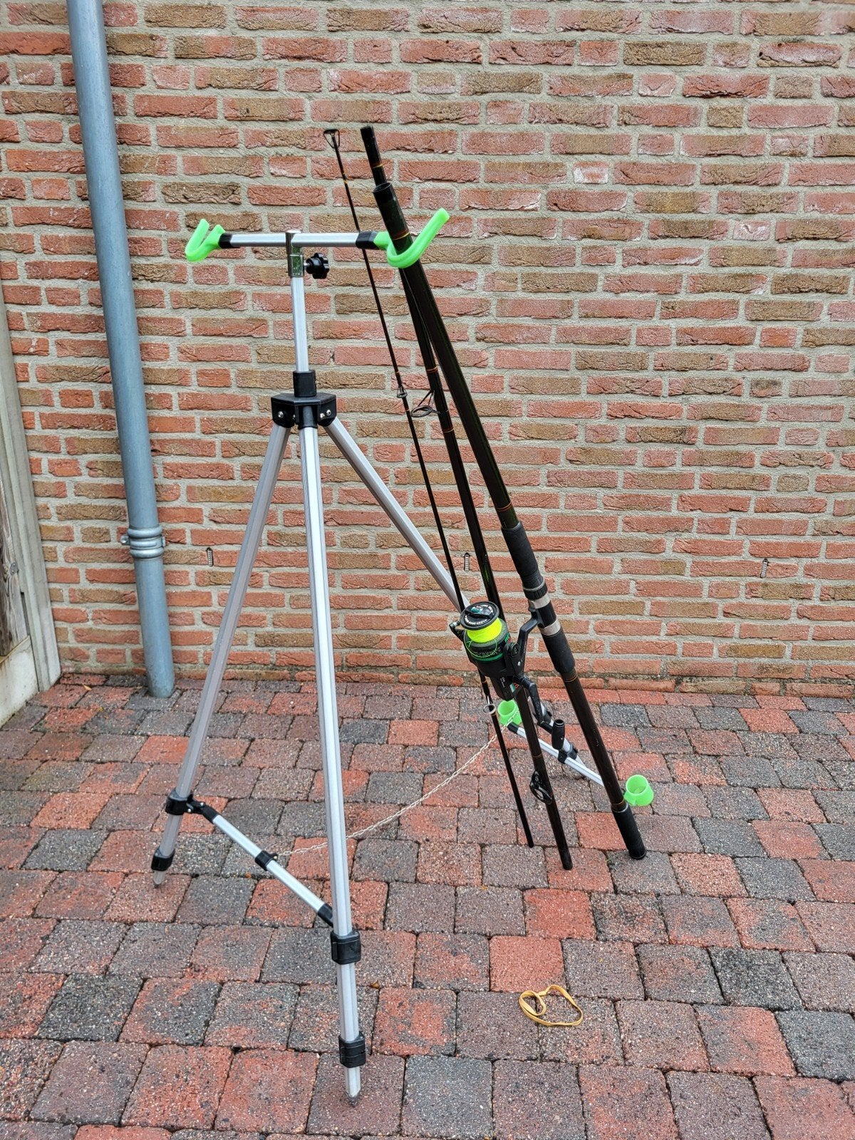 strand steun en hengel, Ophalen, Werphengel
