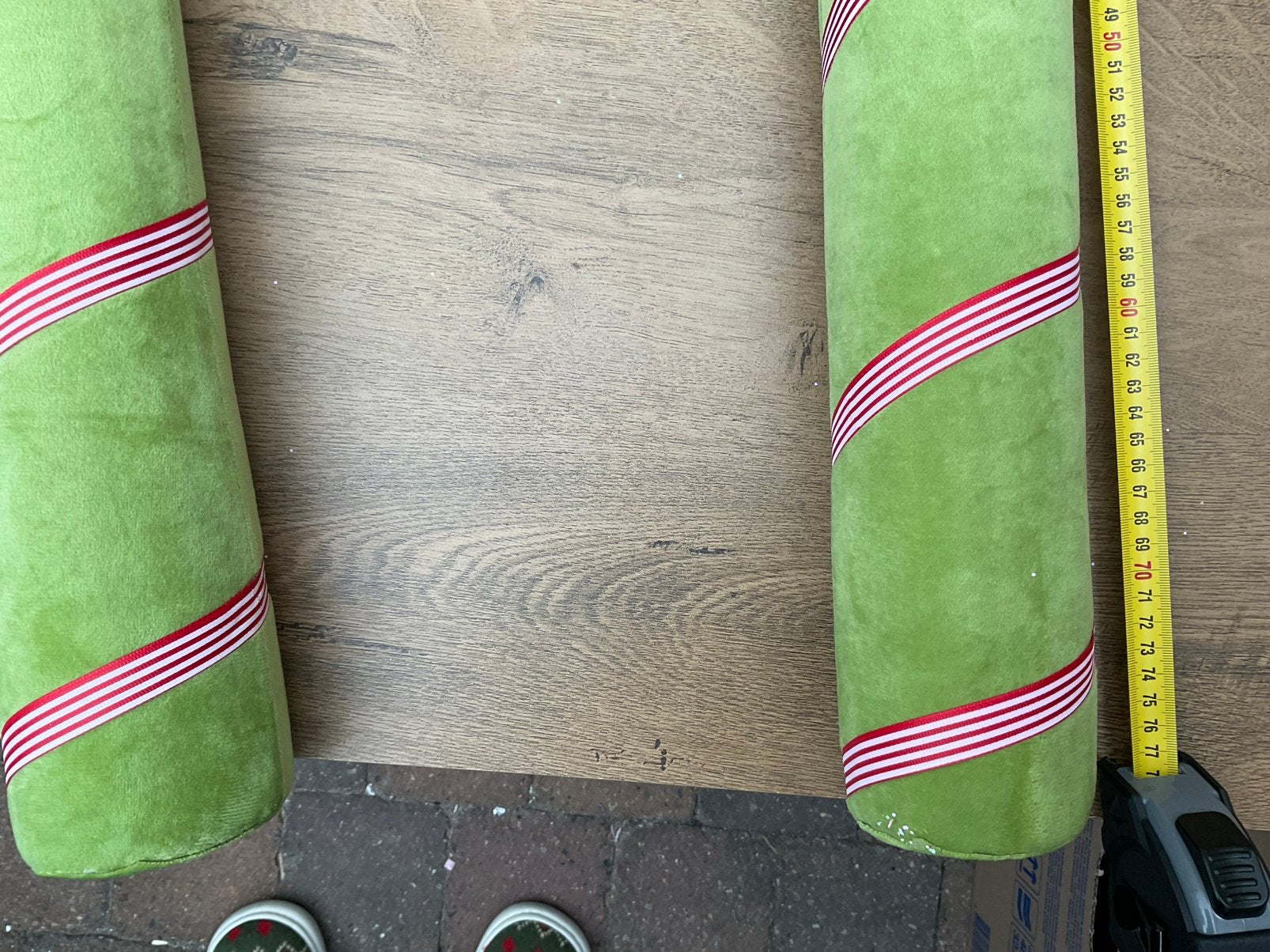 2 grote fluwelen kerst candy canes 70/75cm.ALLEEN OPHALEN, Ophalen, Nieuw