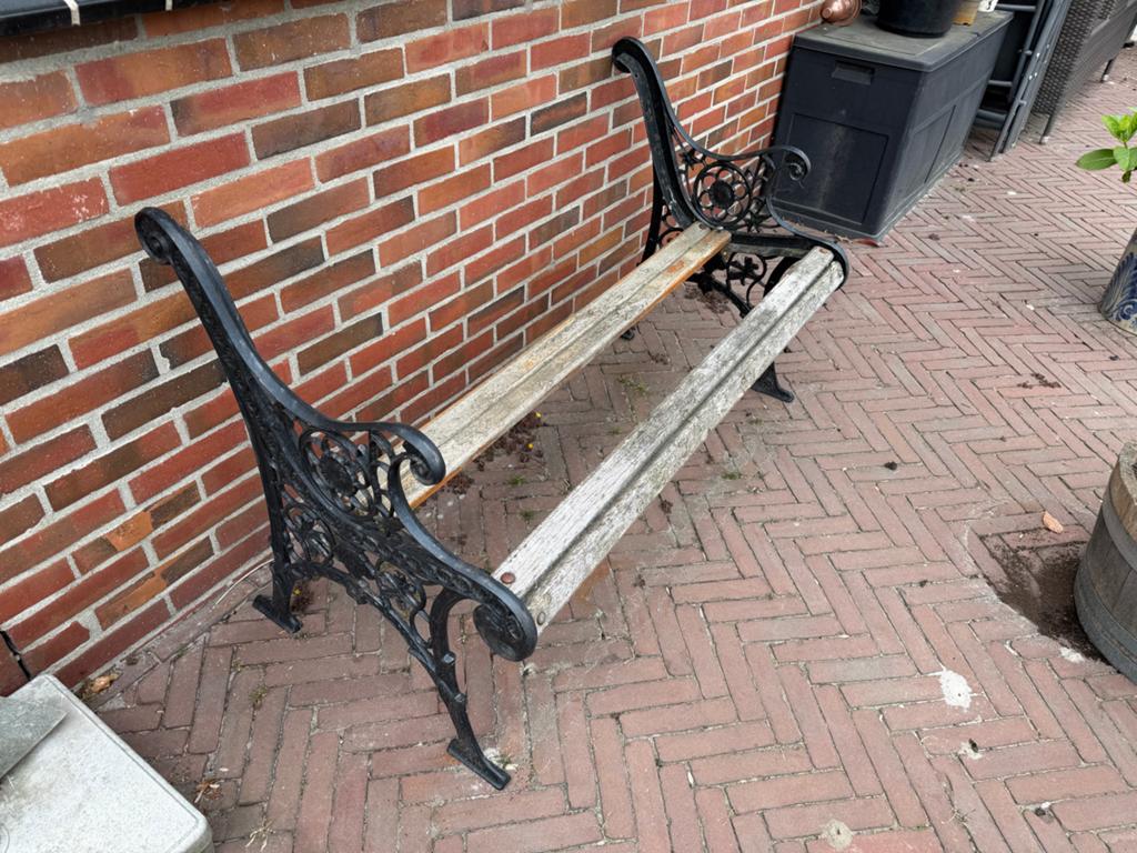 Gietijzeren tuinbank - opknapproject met nieuwe onderdelen, Tuin en Terras, Ophalen, Gebruikt, Metaal