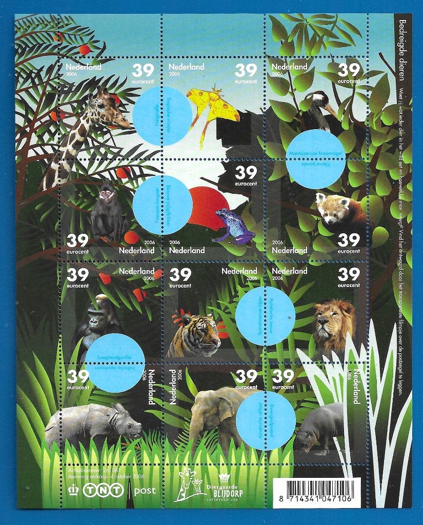 NVPH V2441 Bedreigde Dieren - 2006, Postzegels en Munten, Verzenden, Na 1940, Postfris