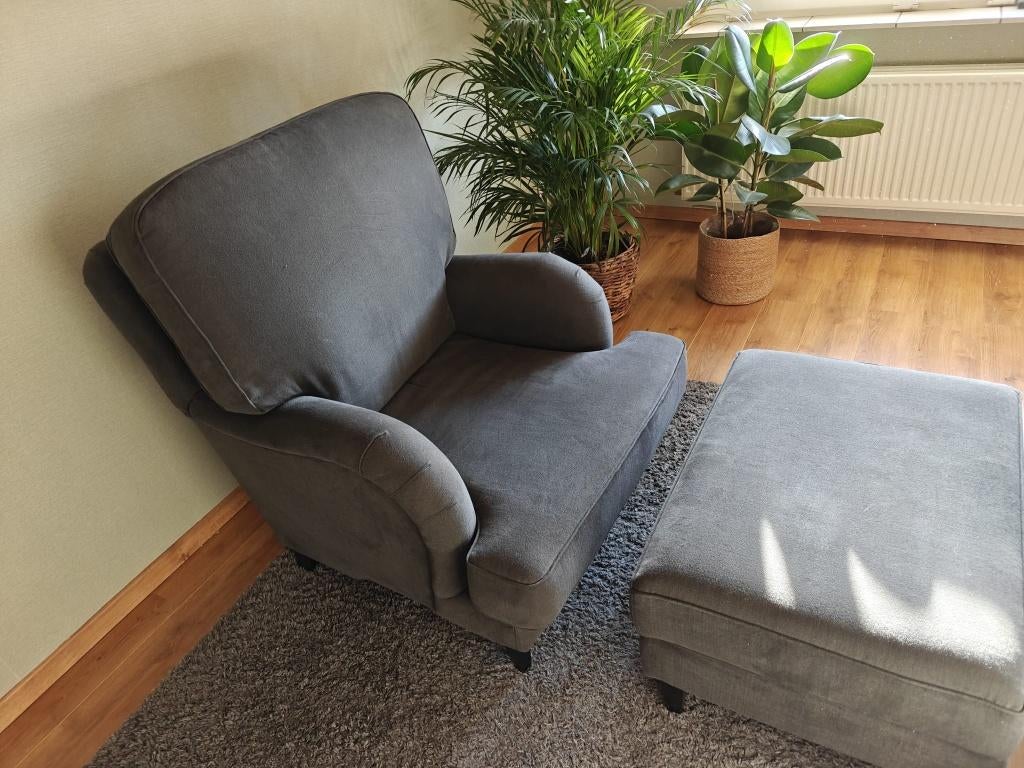 Fauteuil met hocker van het hoogehuys, Ophalen, Overige materialen, 75 tot 100 cm, Zo goed als nieuw