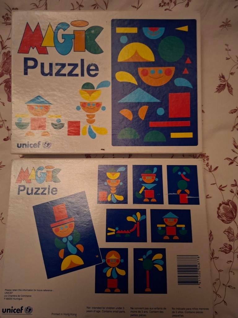 Vintage UNICEF Magic Puzzle - Creatief Vormen Spel, Kinderen en Baby's, Speelgoed | Kinderpuzzels, Gebruikt, 4 tot 6 jaar, Meer dan 50 stukjes
