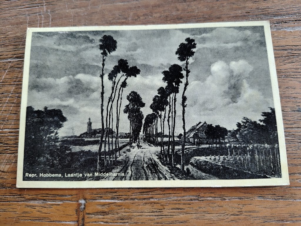 Middelharnis laantje repr. Hobbema, Ophalen of Verzenden