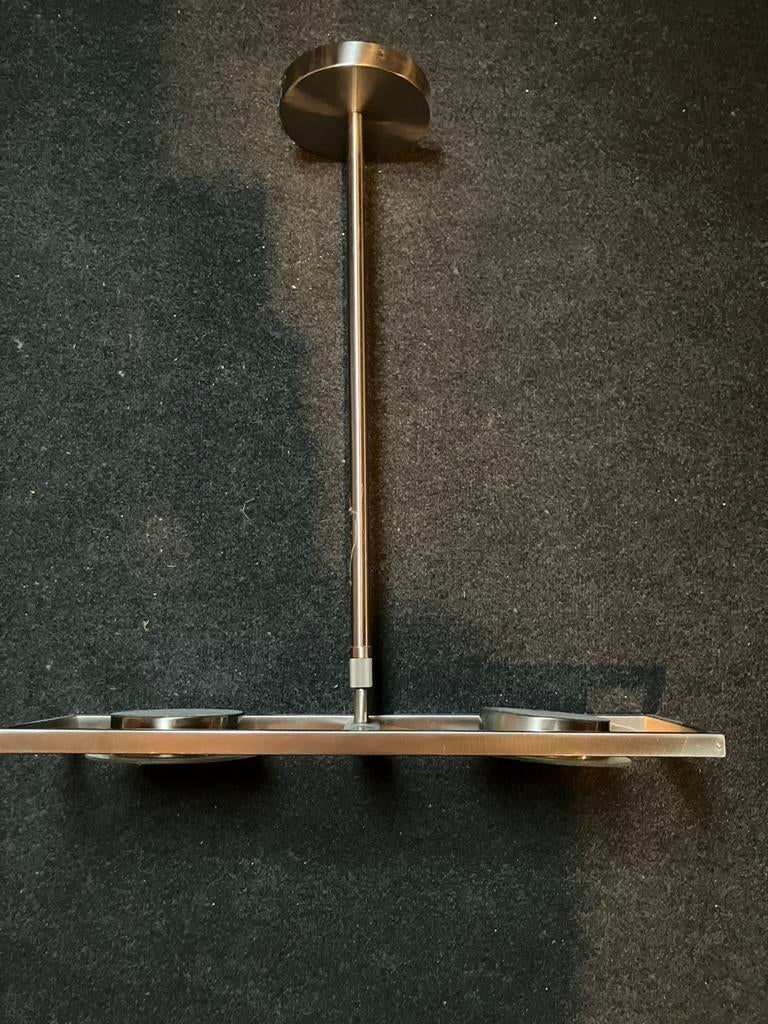 Design rvs hanglamp, Huis en Inrichting, Lampen | Hanglampen, Ophalen, Zo goed als nieuw, 50 tot 75 cm