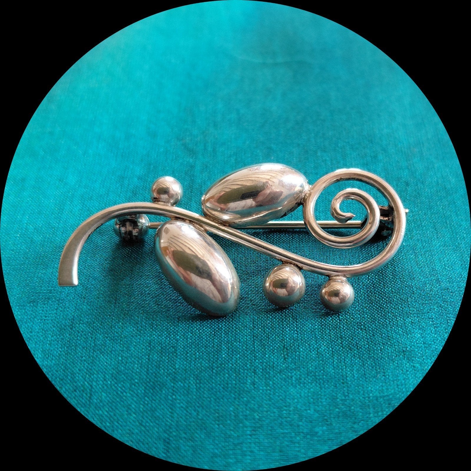 Deense Zilveren Broche van HERMANN SIERSBOL., Ophalen of Verzenden, Zilver, Broche
