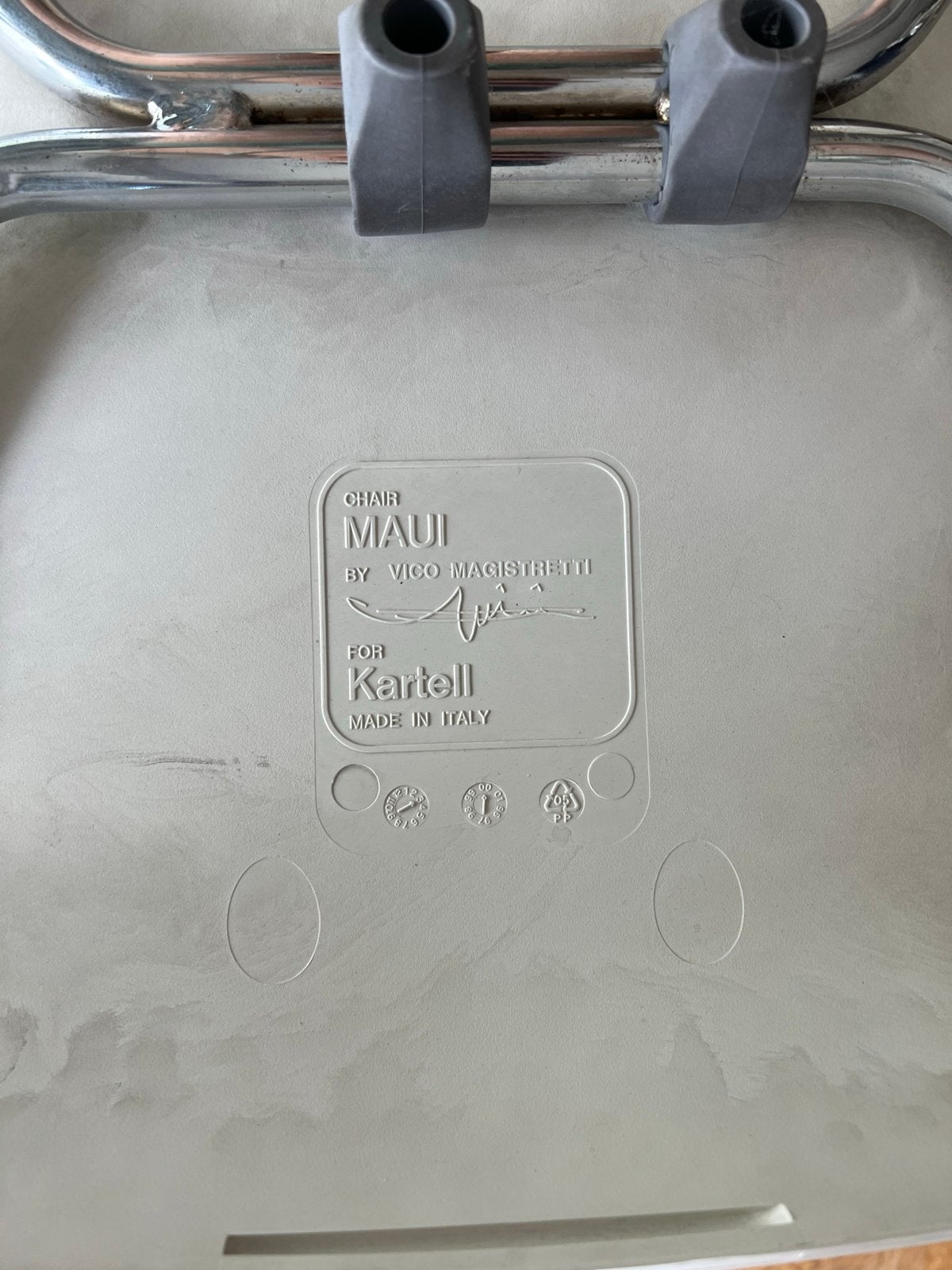 2x Kartell Maui stoelen van Vico Magistretti - Made in Itali, Ophalen, Kunststof, Gebruikt, Twee