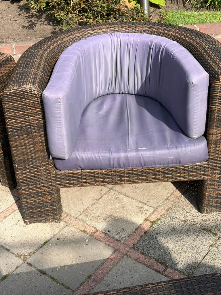 Lounge Set / Wicker tuinset. 2 stoelen tafel en 2 zits bank, Ophalen, Zo goed als nieuw, Wicker, Bank