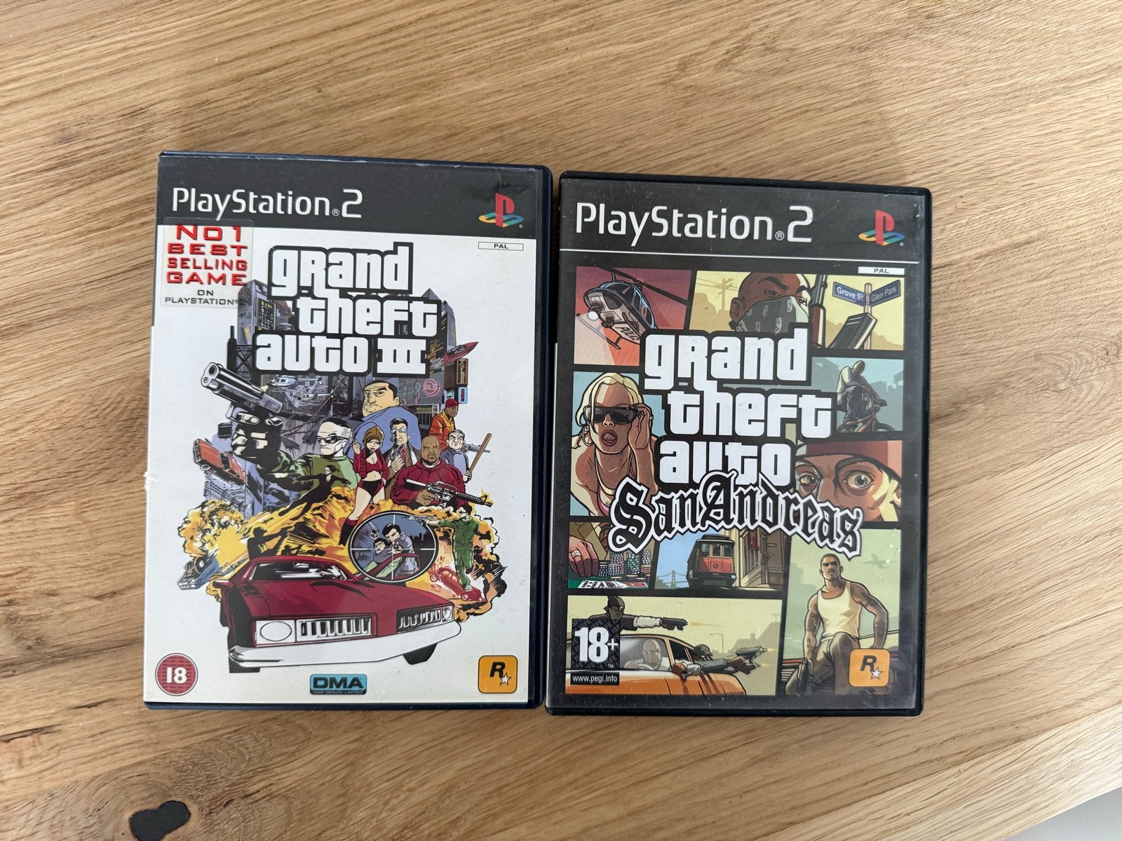 Ps 2 GTA 3 (compleet) & San Andreas PS2  (zonder boekje), Spelcomputers en Games, Avontuur en Actie, Gebruikt, Vanaf 18 jaar, 1 speler