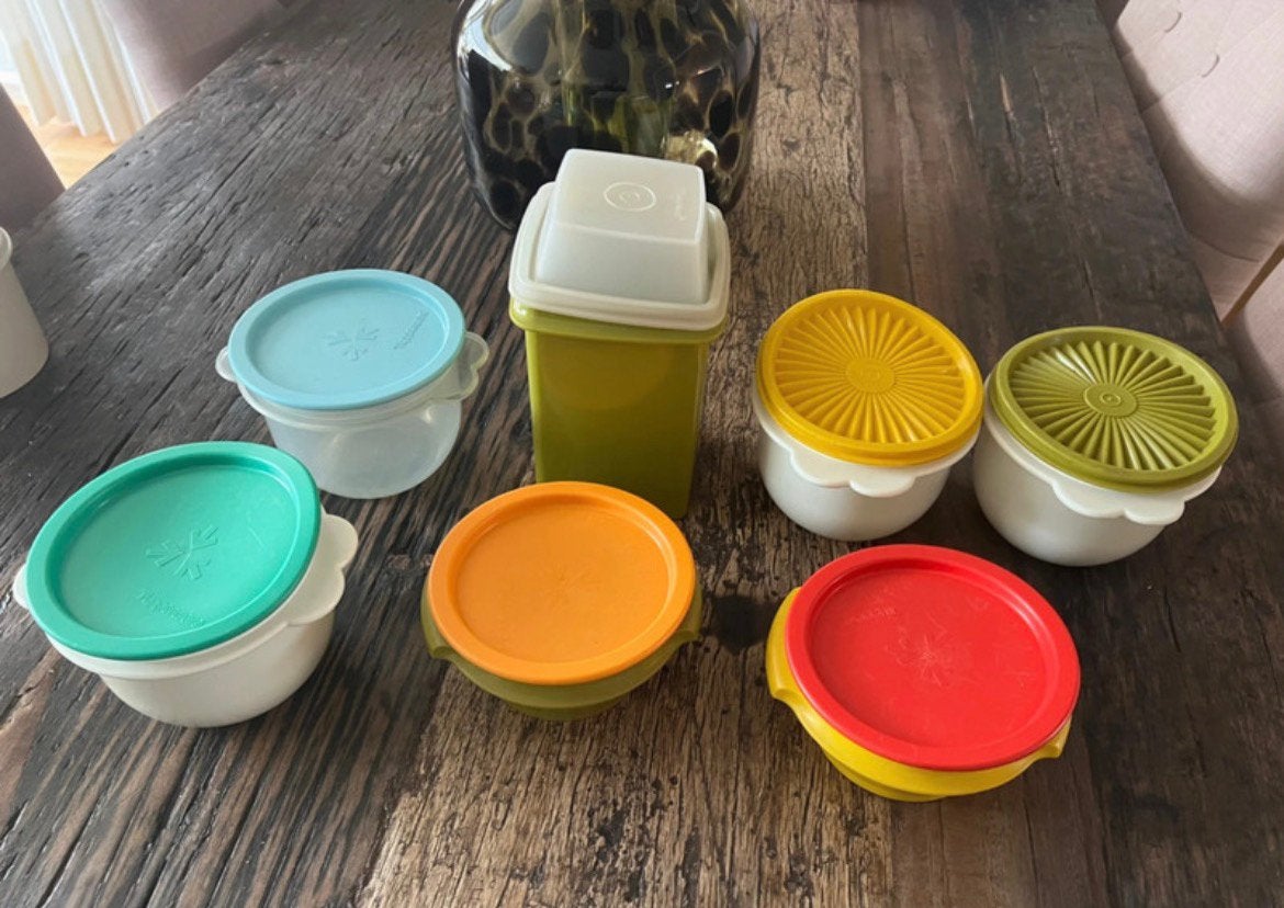 7x retro tupperware schaaltjes, Ophalen of Verzenden, Gebruikt, Schaal