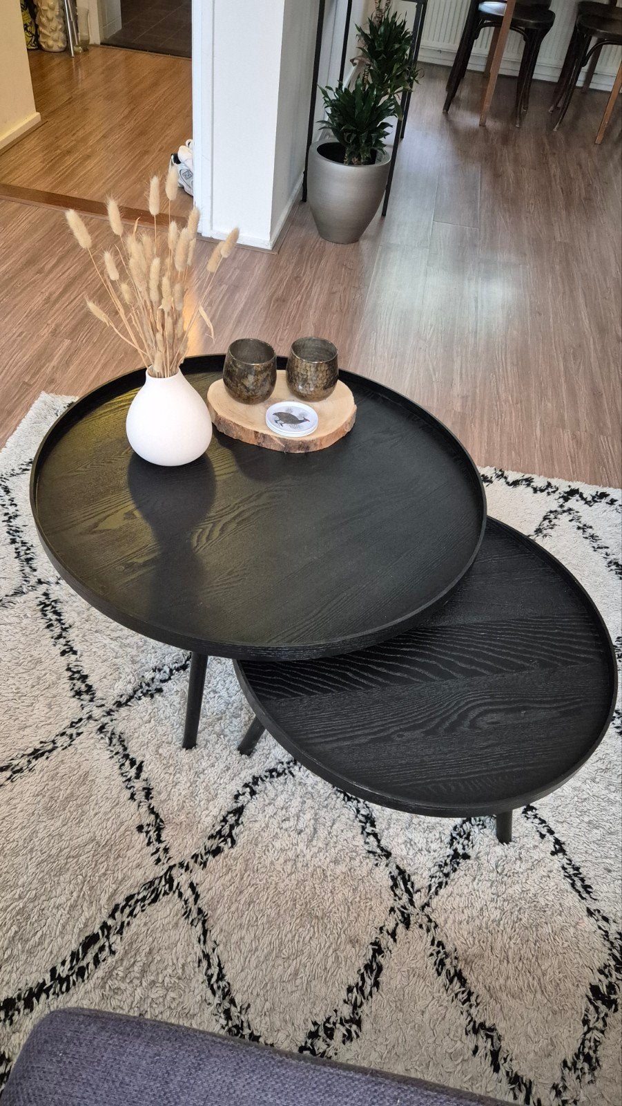 WOOOD bijzettafel Mesa XL + L rond zwart, 50 – 75, 50 tot 100 cm, Rond, 50 tot 100 cm