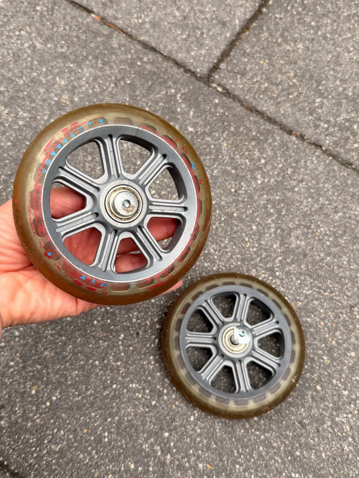 Mini Micro Step reserve wielen 120mm set van 2, Fietsen en Brommers, Steps, Gebruikt, Gewone step, Ophalen of Verzenden