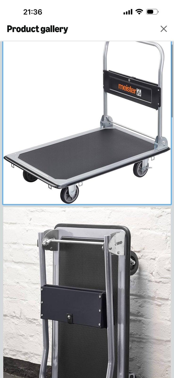 Meister Platform trolley 300 kilo, 100 liter of meer, Ophalen, Zo goed als nieuw, Transportkar