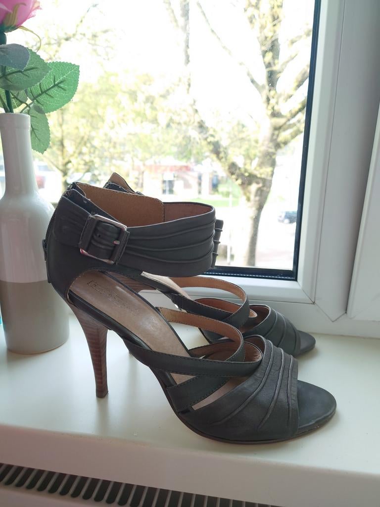 Leren sandaletten, 5th Avenue, Grijs, Gedragen, Sandalen of Muiltjes