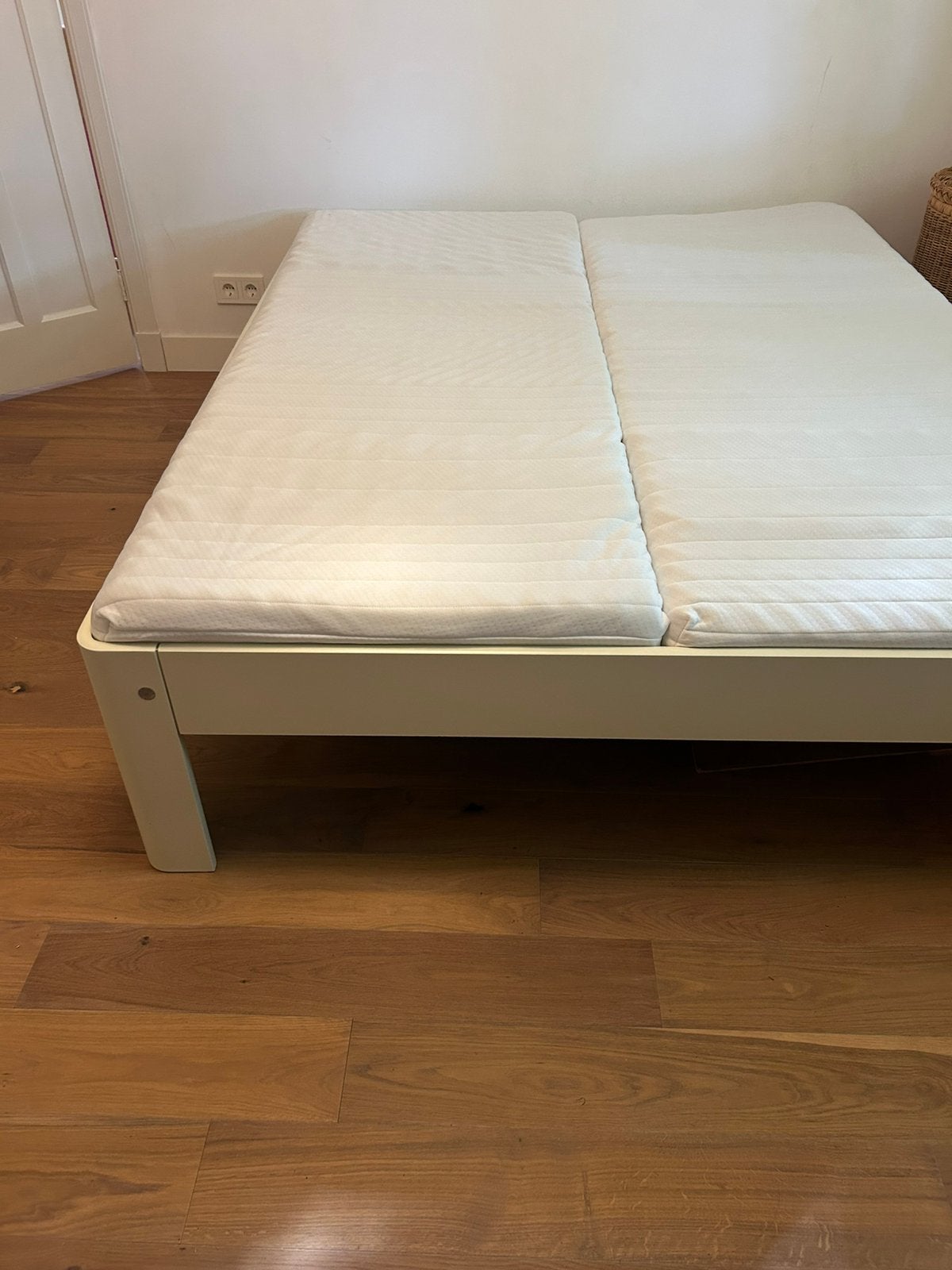 Auping auronde 160x200, Huis en Inrichting, Slaapkamer | Bedden, Ophalen, Gebruikt, Wit, Tweepersoons