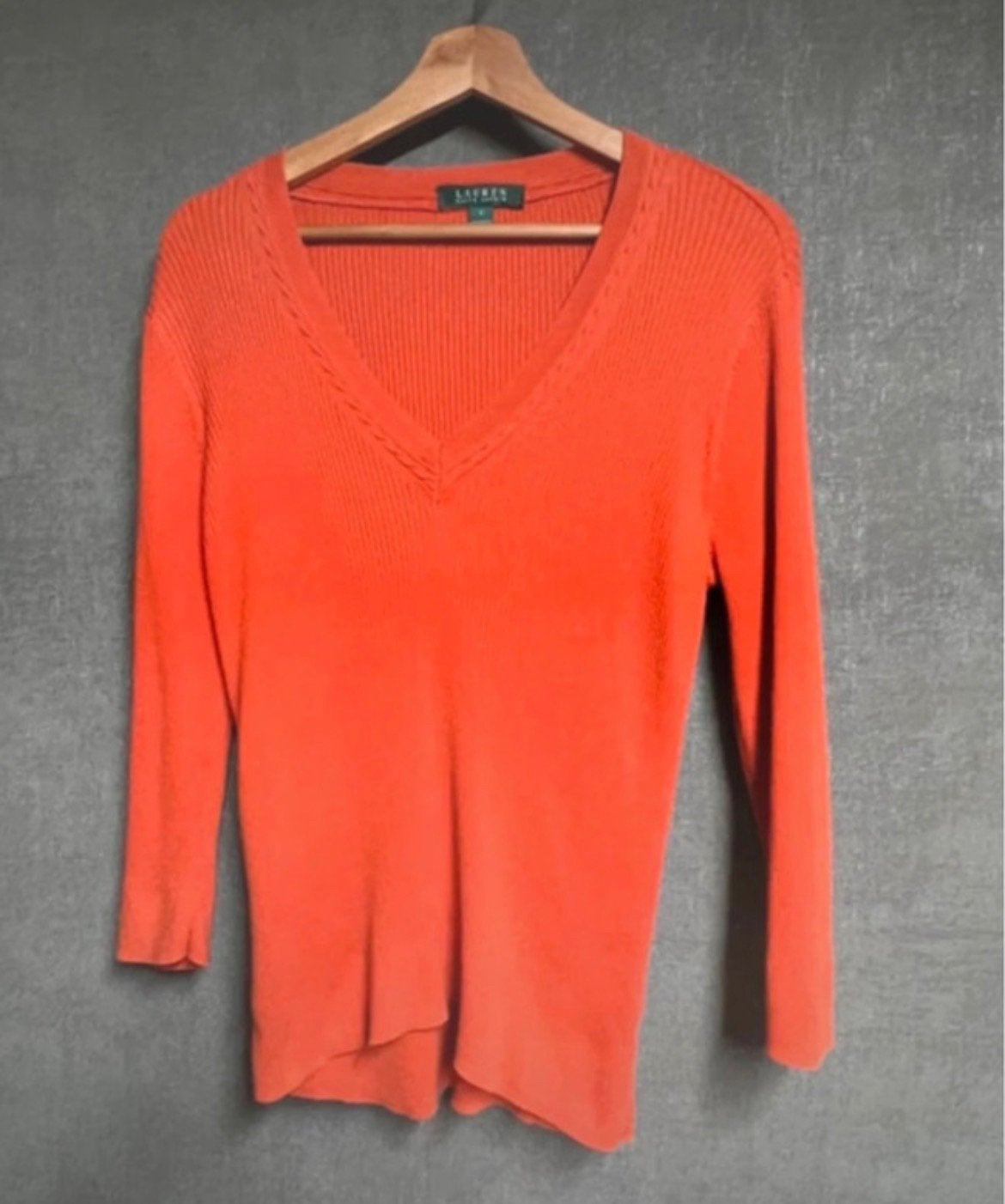 Lauren Ralph Lauren V-neck longseeve, Oranje, Ophalen of Verzenden, Lange mouw, Maat 36 (S)
