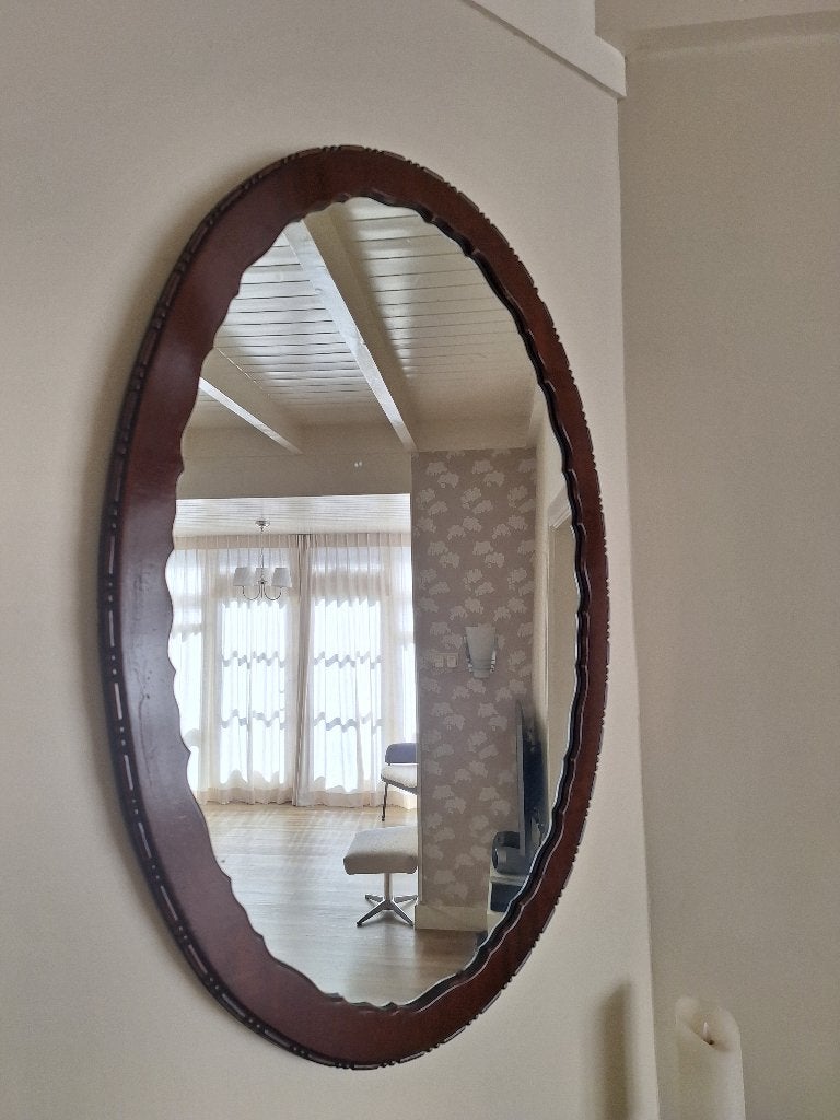 Engelse antieke spiegel, Antiek en Kunst, Ophalen, Rechthoekig, Minder dan 50 cm