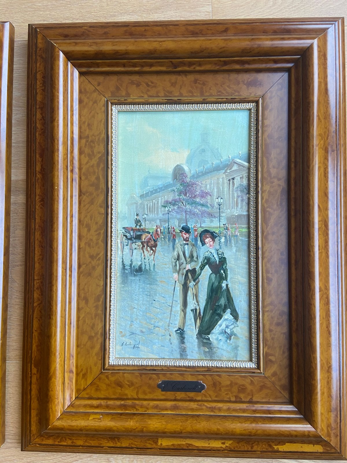 Set van 2 Schilderijen: Stadsgezichten van E. Carbonell, Antiek en Kunst, Kunst | Schilderijen | Klassiek, Ophalen, Doek, Gesigneerd