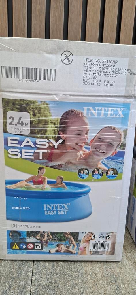 Intex Zwembad 2.44m Compleet met Solar Heater & Pomp, Ophalen, Rond, Zo goed als nieuw, Opzetzwembad