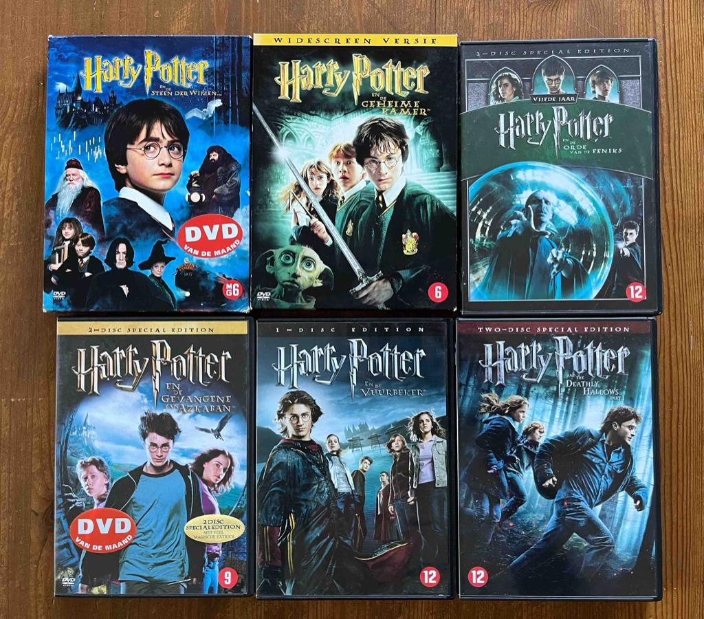 6x Harry Potter dvds, Vanaf 12 jaar, Ophalen of Verzenden, Gebruikt, Science Fiction en Fantasy