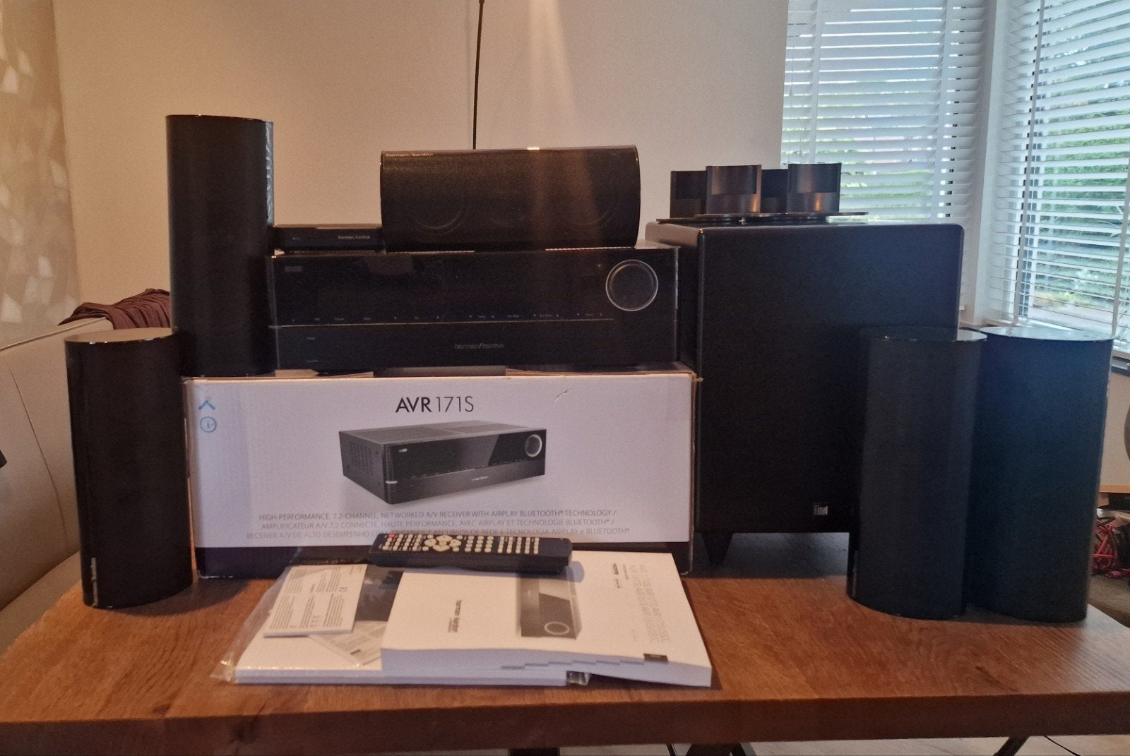 Harman Kardon set: 5 speakers, subwoofer Home Cinema Set, Gebruikt, 70 watt of meer, 5.1-systeem, Overige spelers