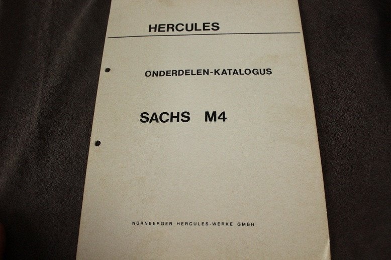Hercules Sachs M4 bromfiets onderdelen boek, Ophalen of Verzenden, Gebruikt