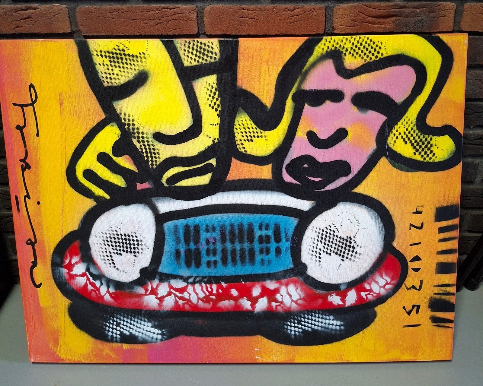 Fabian Pop Art Schilderij 'Happy Together' met certificaat!, Ophalen