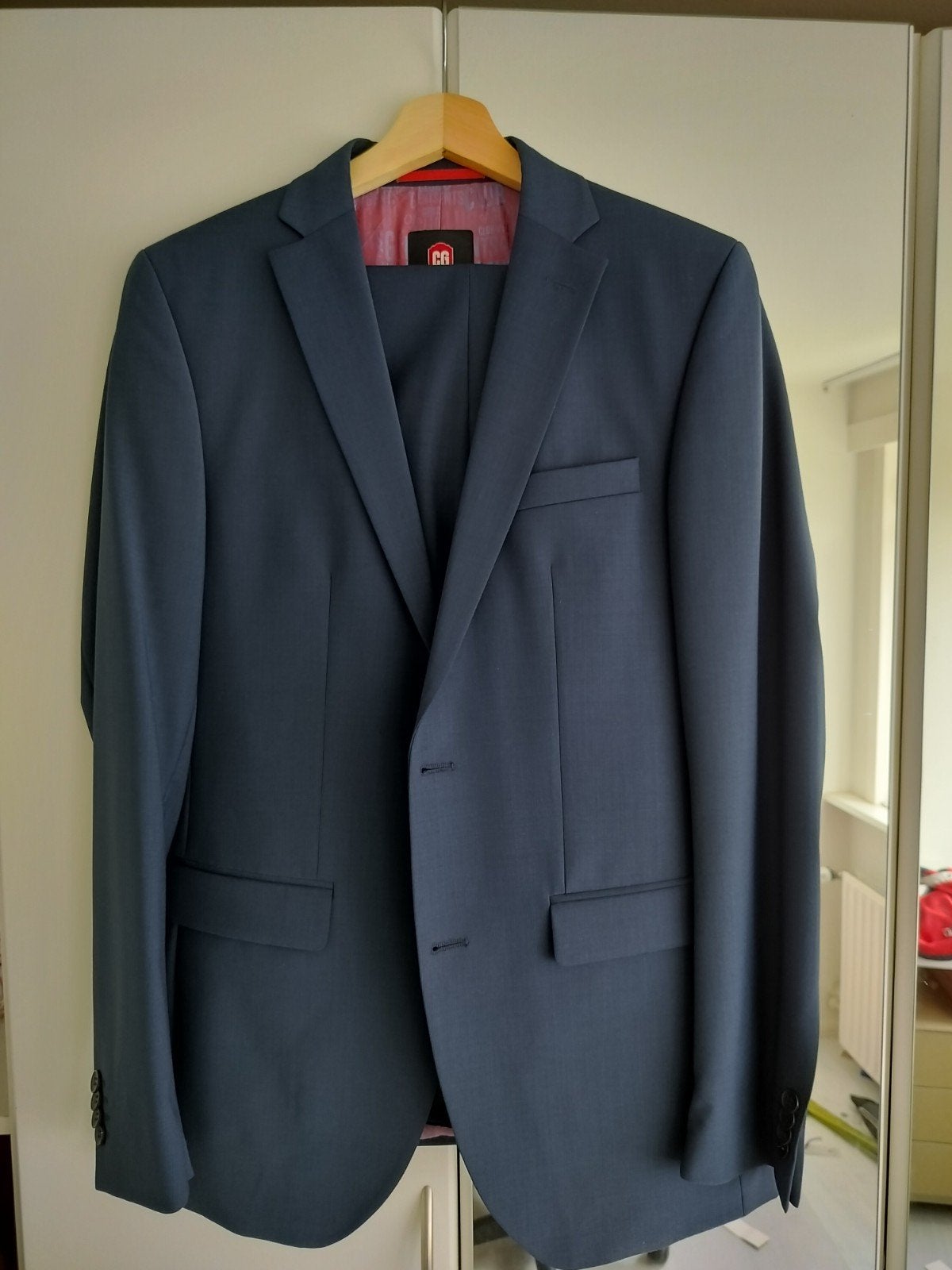 Young Men Shop herenpak - Blauw - S/M, Kleding | Heren, Club of Gents, Ophalen of Verzenden, Zo goed als nieuw, Maat 48/50 (M)