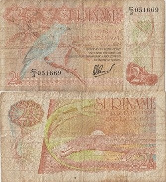 SURINAME 1978 2,50 gulden #118b VG, Verzenden, Zuid-Amerika, Los biljet