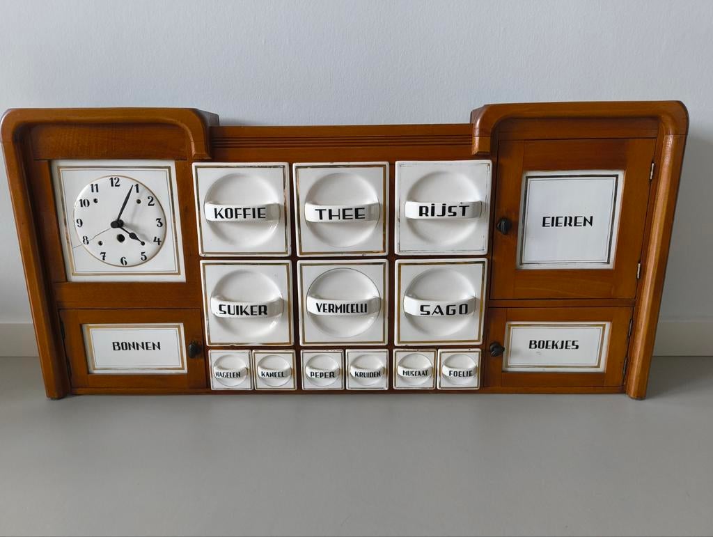 Groot antiek Art Deco kruidenrek/keukenkast, +- 1930, Ophalen