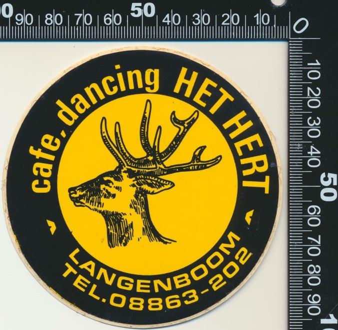 Sticker: Cafe Dancing Het Hert - Langenboom (2), Ophalen of Verzenden, Zo goed als nieuw, Bedrijf of Vereniging